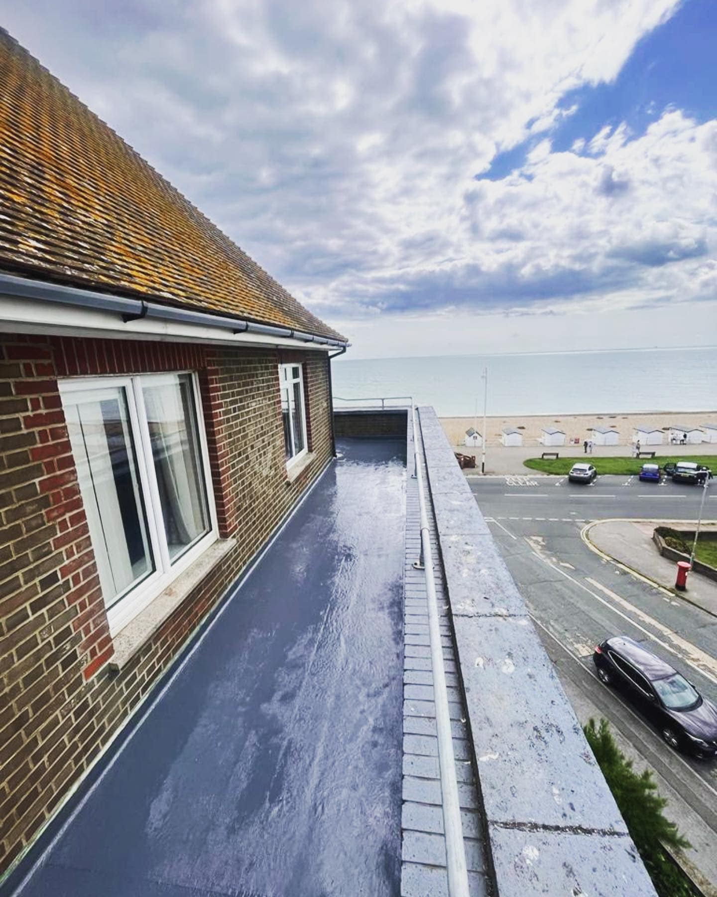 Liquid Waterproofing roof on home balcony